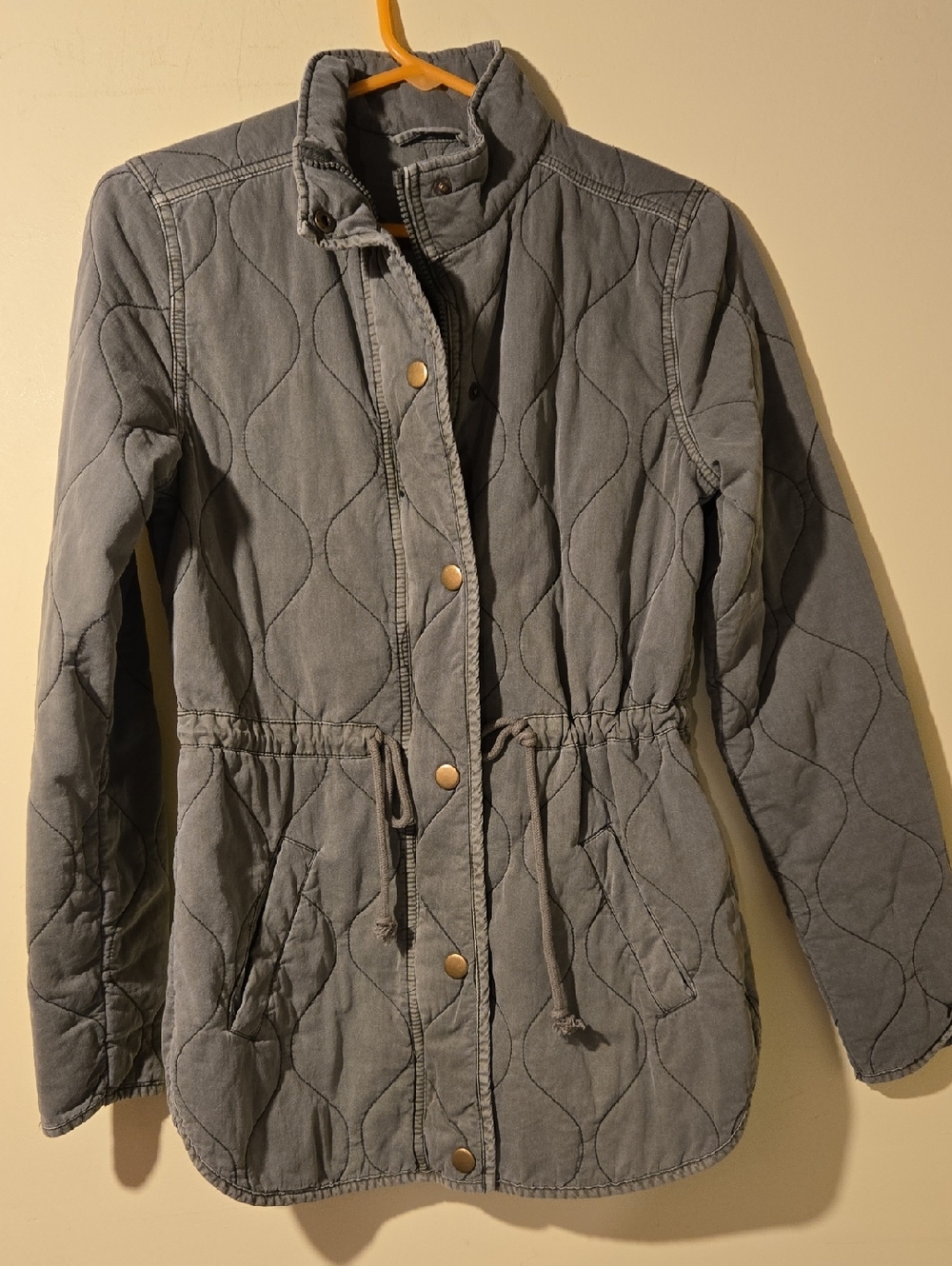 Women's Maurices Quilted Utility Jacket in Olive Green.